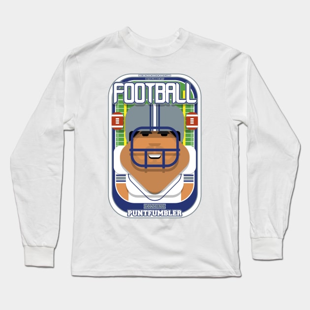 American Football White Silver Blue - Enzone Puntfumbler - Seba version Long Sleeve T-Shirt by Boxedspapercrafts